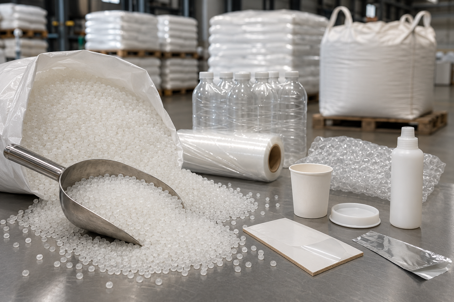 Representative high-clarity LDPE resin pellets, film, coating substrates and unbranded moulded samples
